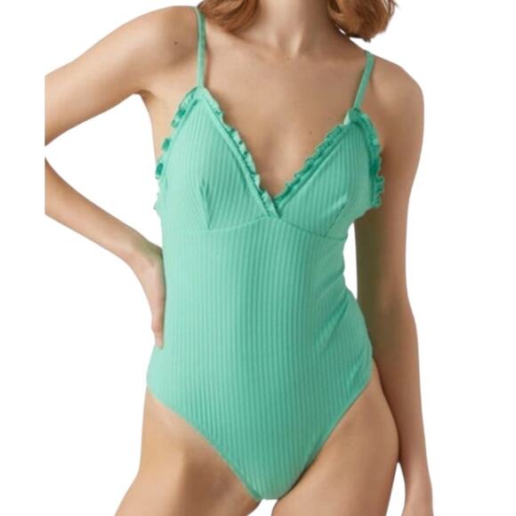 Vero Moda swimsuit Flow One piece bathing suit light green size X-Large XL - Picture 1 of 7
